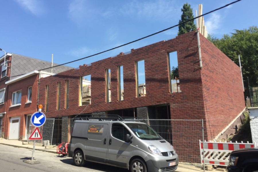 Construction de deux habitations jointives à Chênée.